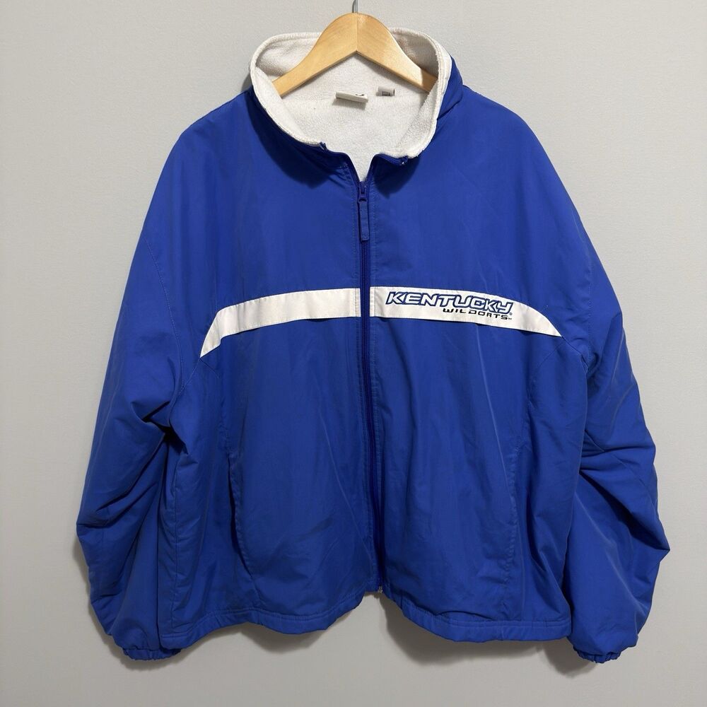 Vintage Kentucky Wildcats UK Full Zip Windbreaker Puffer Jacket Size 2XL